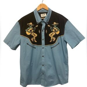 Boozelele Alien Cowboy Western Button Up Mens Size: XL
